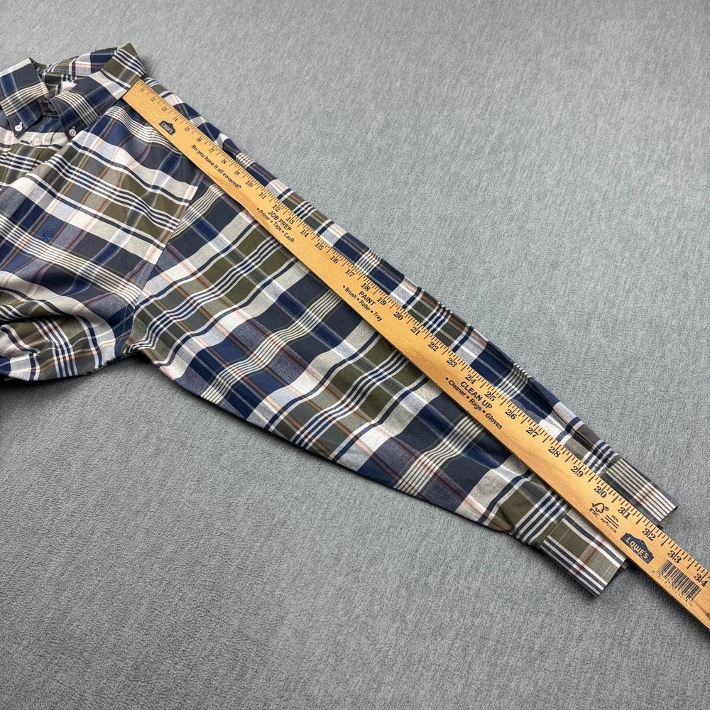 Brooks Brothers Shirt Mens Extra Large Blue Plaid Madison‎ Button Down Non-Iron - Picture 9 of 12